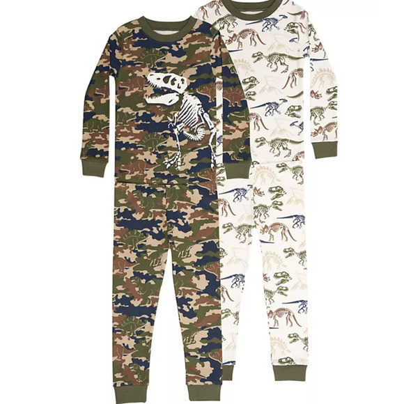 Members Mark Dinosaur Pajama Set Boys 2T Dino Shirt Pants Snug Fit Mix and Match - Picture 6 of 10